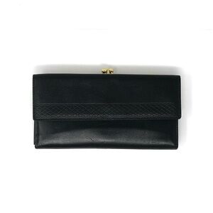 Renwick vintage black steer hide leather wallet / clutch - Made in Canada